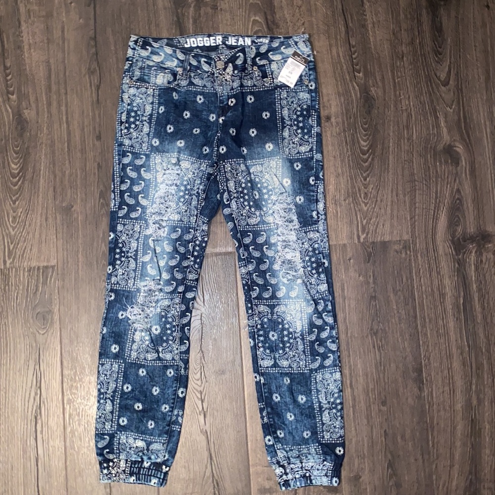 2/$30 Rue21- Blue Designed Jogger Jeans